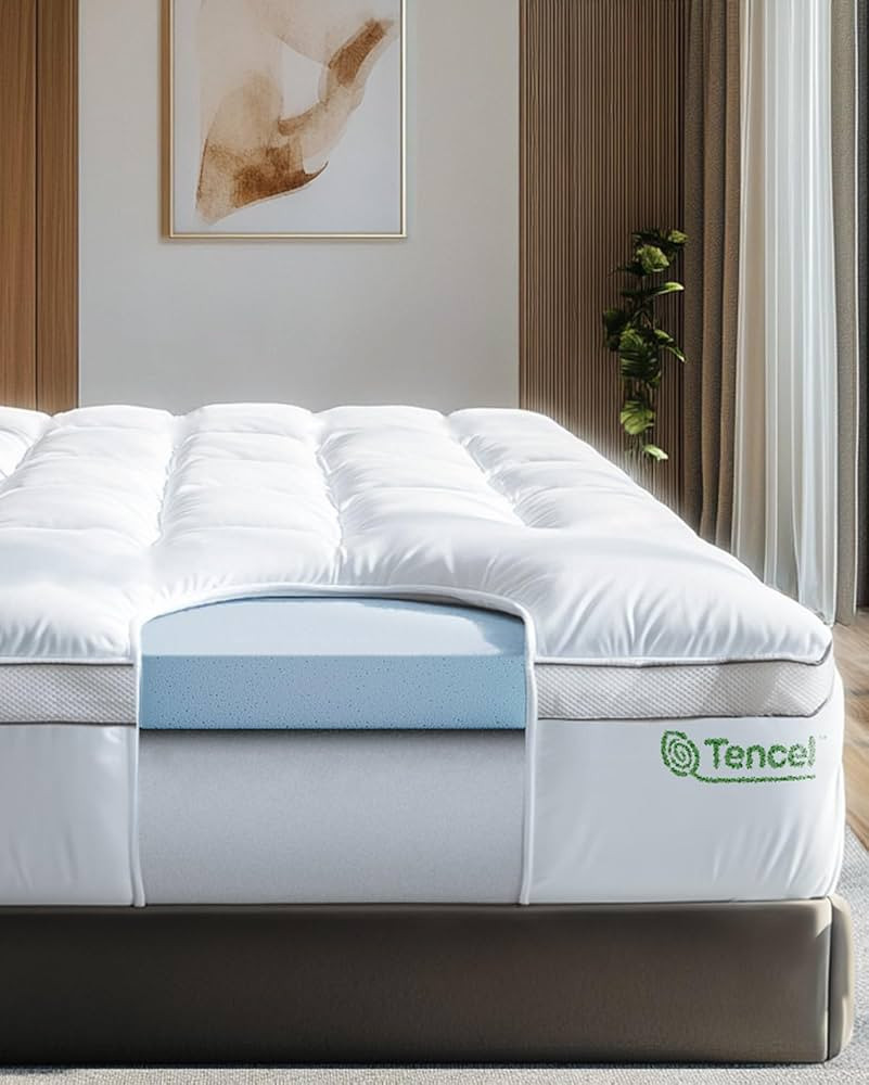 ViscoSoft 4 Inch Pillow Top Memory Foam Mattress Topper King - Cooling Hybrid Lux Dual Layer Bed ... | Amazon (US)