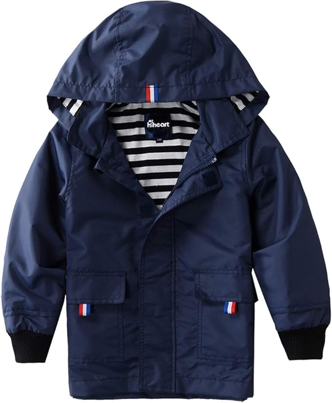 Hiheart Boys Girls Waterproof Hooded Jackets Cotton Lined Rain Jackets | Amazon (US)