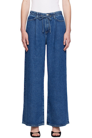 FRAME - Blue Drawstring Wide Leg Jeans | SSENSE
