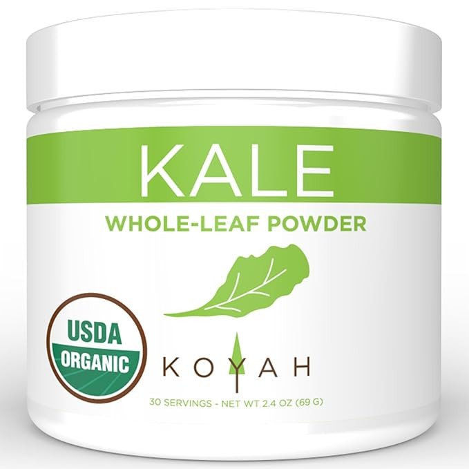 KOYAH - Organic USA Grown Kale Powder (Equivalent to 30 Cups Fresh): Freeze-Dried, Whole-Leaf Pow... | Amazon (US)