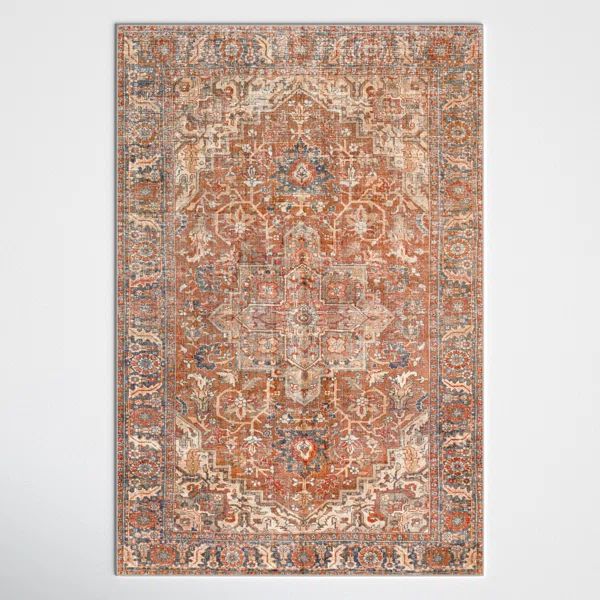 Mags Performance Beige/Orange/Navy/Taupe/Tan Rug | Wayfair North America