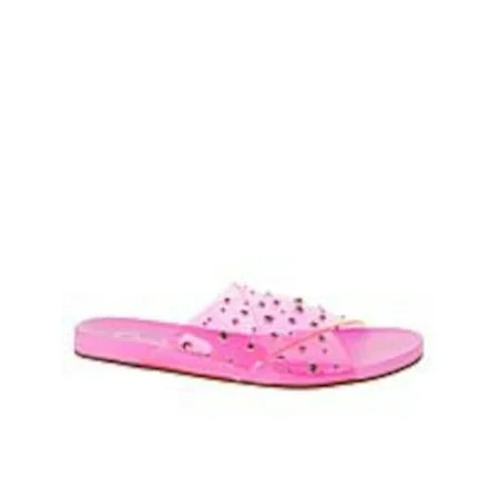JESSICA SIMPSON Womens Pink Clear Lucite Straps Embellished Rhinestone Tislie Slip On Slide Sandals  | Walmart (US)
