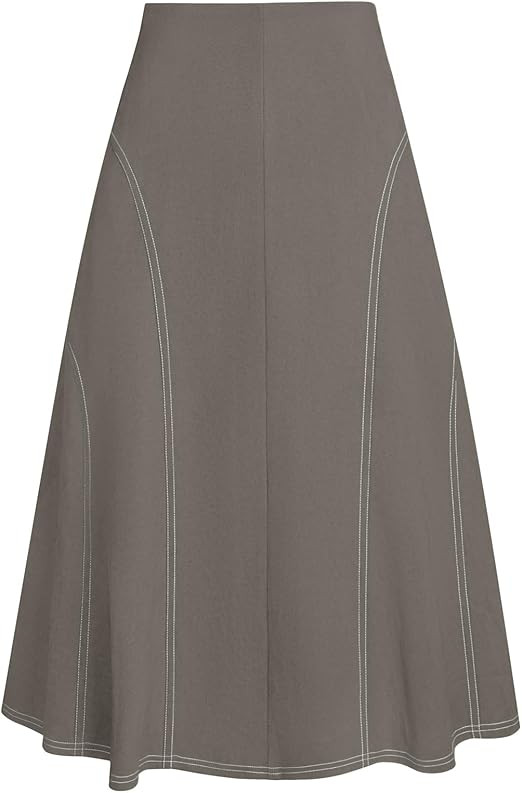 Kate Kasin Women's Suede Midi Skirt 2025 Fall Winter High Waist A Line Skirt | Amazon (US)
