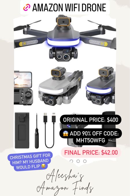 Amazon Wi-Fi drone
Drone 
Christmas gifts for him
Christmas gifts 

#LTKsalealert #LTKGiftGuide #LTKCyberWeek