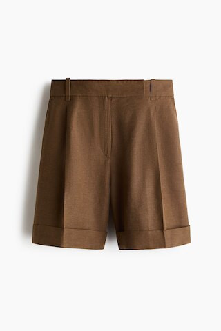 H & M - Dressy Linen-Blend Shorts - Green | H&M (US + CA)