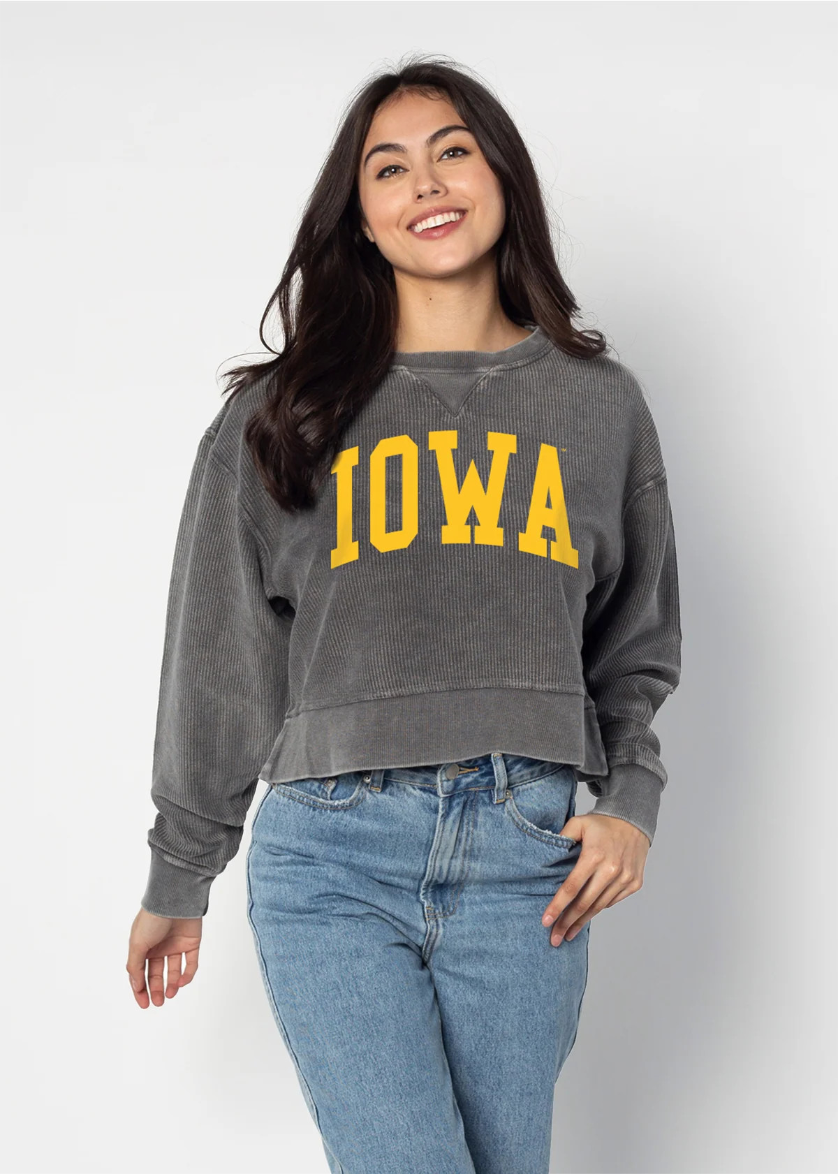 Women's Iowa Hawkeyes Corded Boxy Pullover | chicka-d | chicka-d