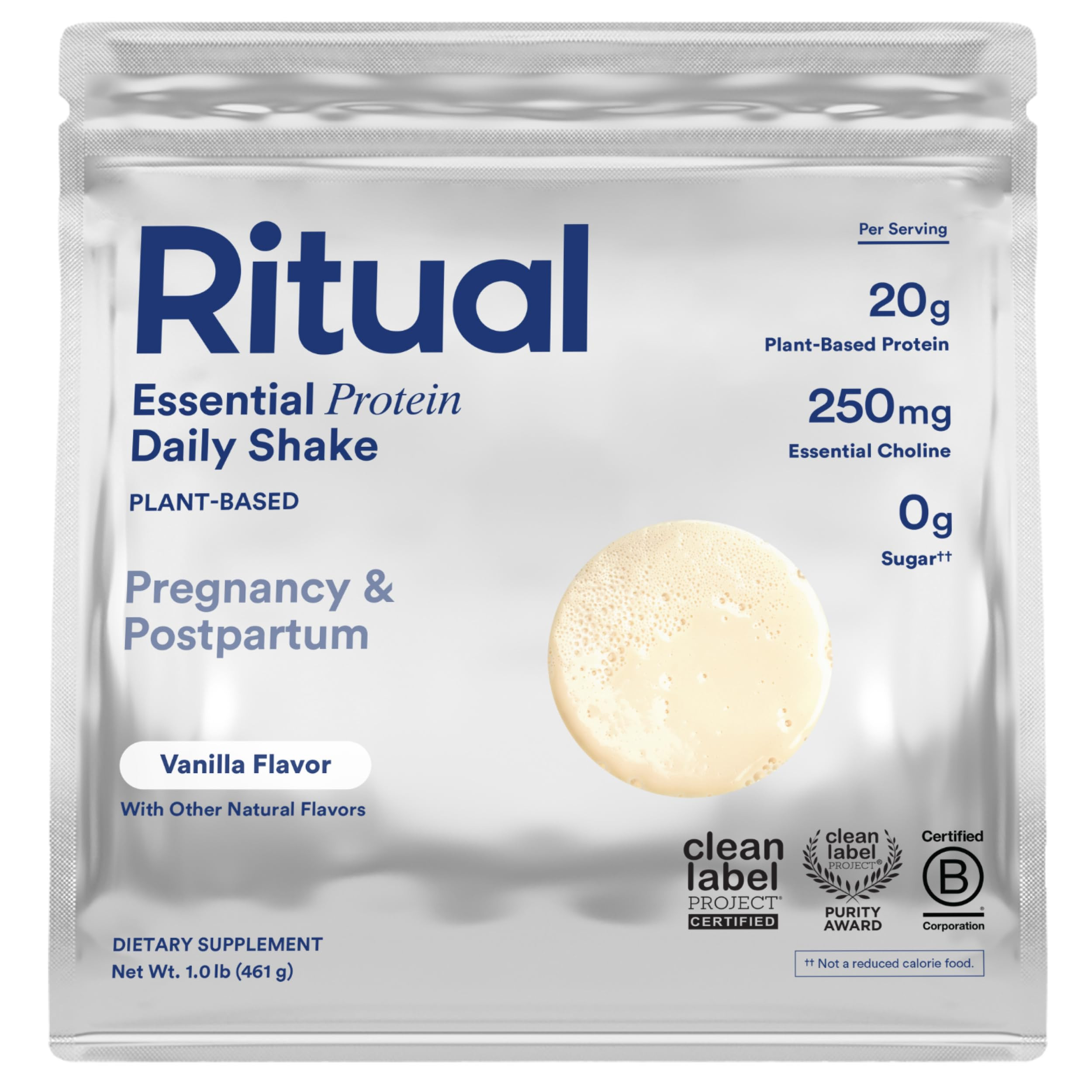Ritual Prenatal Vegan Plant Based Protein Powder: Choline to Support Pregnancy, Postpartum, & Lac... | Amazon (US)