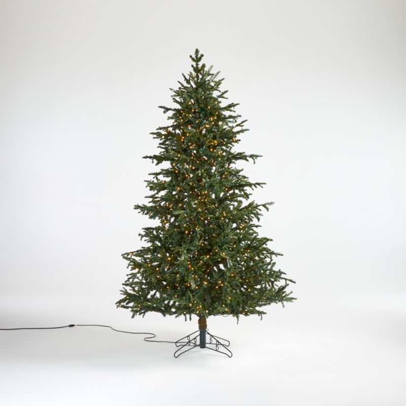 Faux Noble Fir Pre-Lit LED Christmas Tree with White Lights 7.5' + Reviews | Crate & Barrel | Crate & Barrel