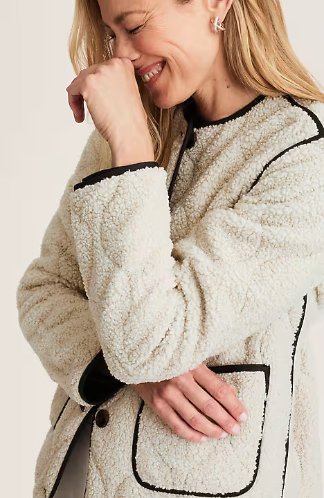 Quilted Faux-Sherpa Jacket | J. Jill