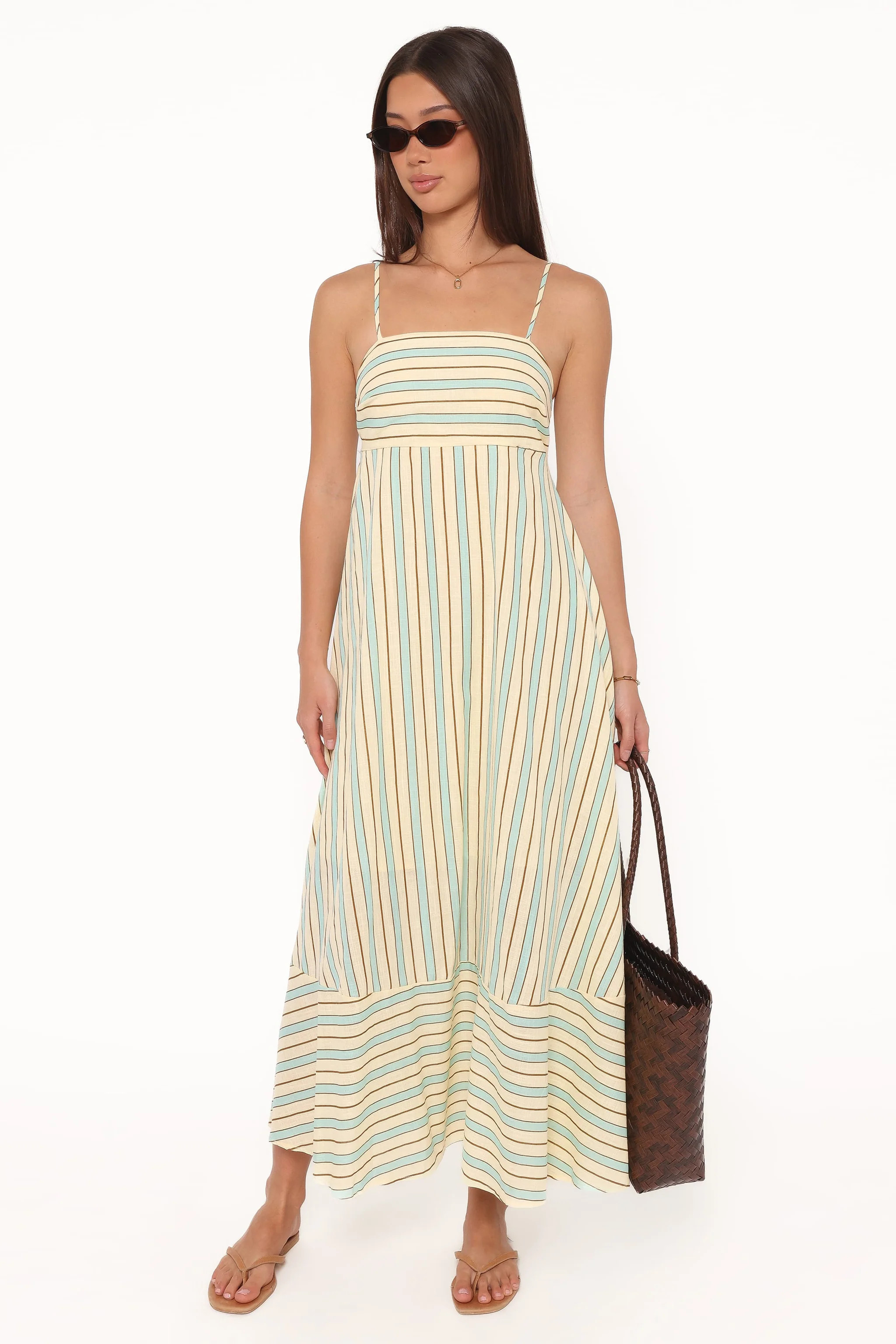 Brea Maxi Dress - Green Stripe | Petal & Pup (US)
