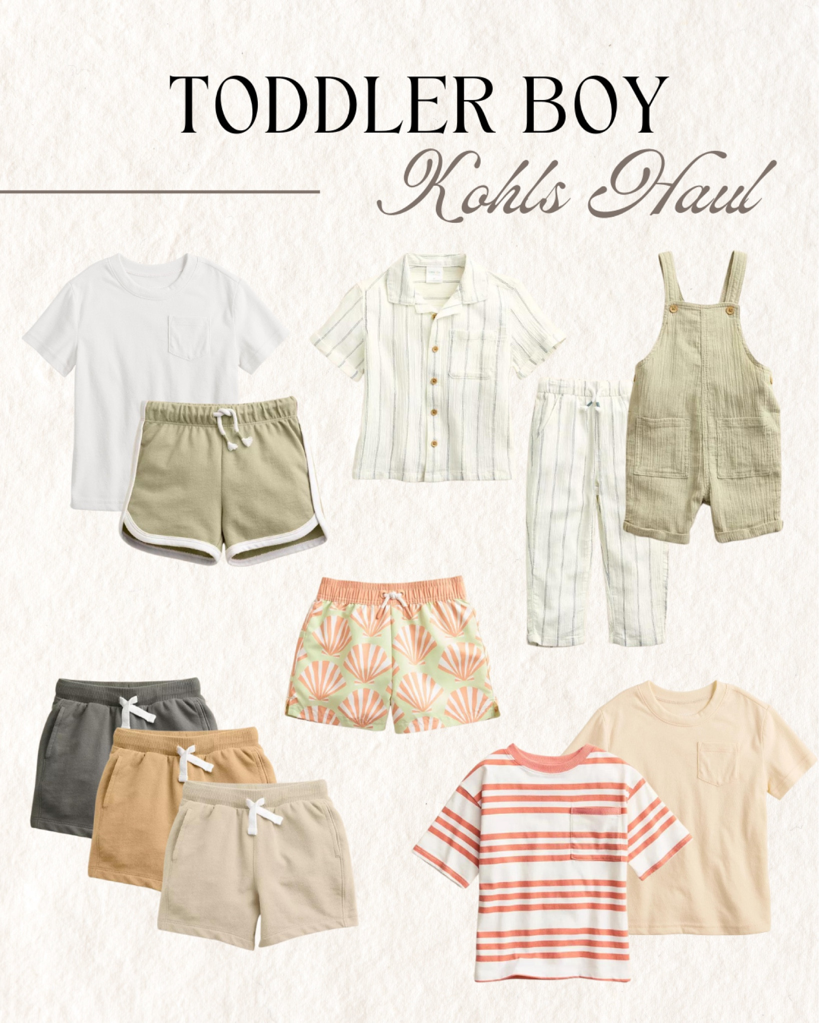 Toddler boy Kohls haul! I love the Lauren Conrad line for my son… the colors are so cute and the clothes are soft and great quality. He’s 14 months and wears size 2T. Everything is true to size or on the larger side, perfect for my big big boy 🤍 

Toddler boy summer clothes kohls sale vacation clothes kids summer swim trunks toddler boy shirts toddler tshirts toddler boy summer basics 