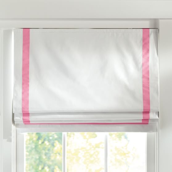 Suite Ribbon Cordless Roman Shade With Blackout Lining | Pottery Barn Teen