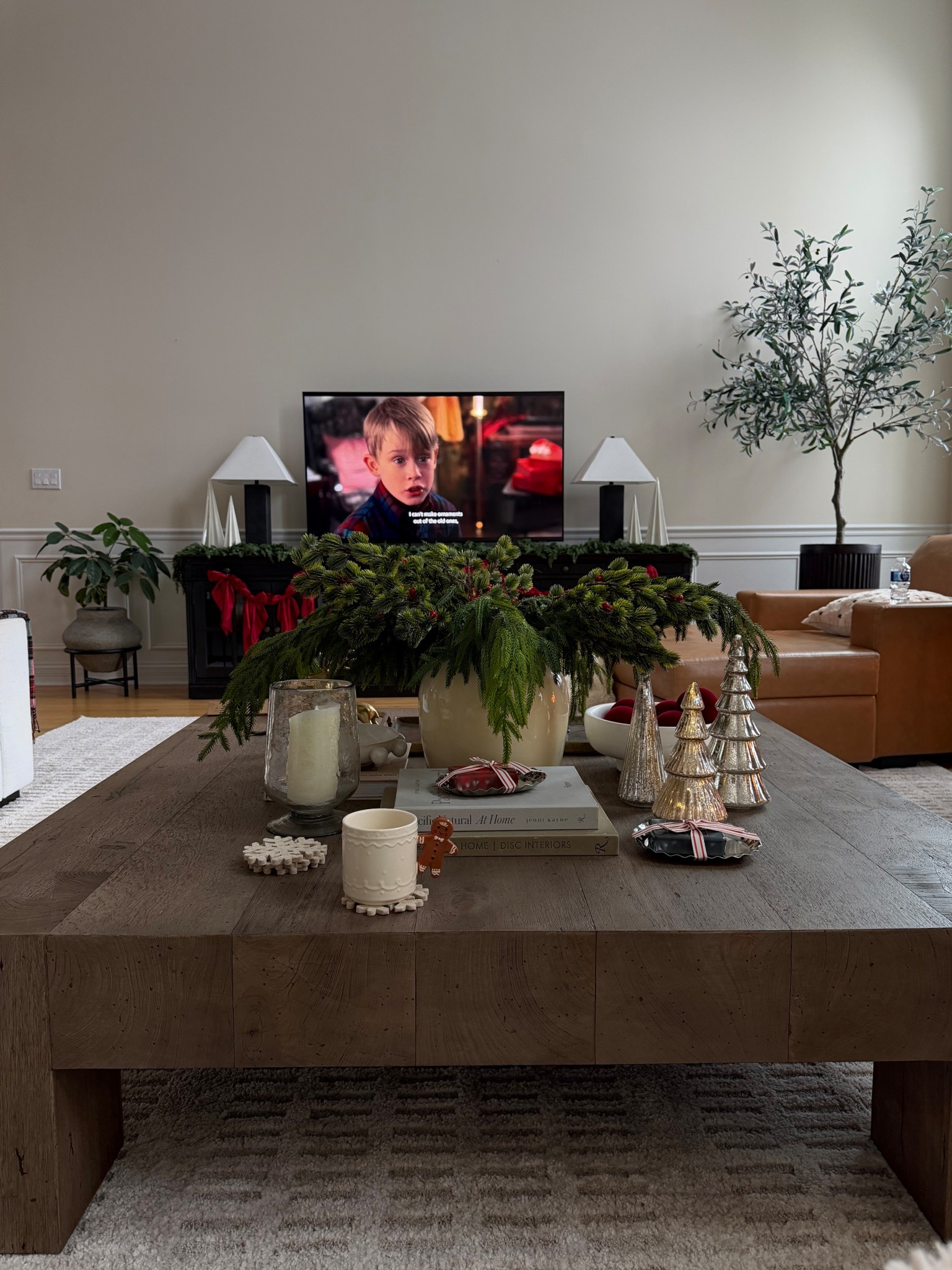 Holiday coffee table styled! So in love with our new coffee table! We have size 55” square. 

#LTKHoliday #LTKSaleAlert #LTKHome