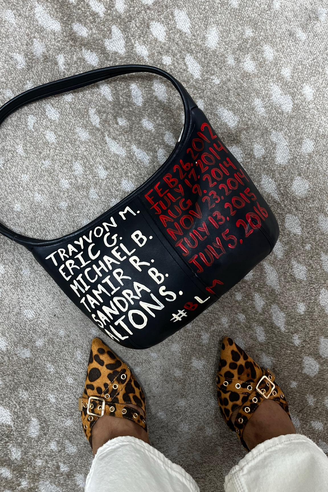 Political but make it fashion. I thrifted this New York & co black shoulder bag years ago and had an artist work her magic. It’s 1 of 1 but the cheetah print mule heels are an easy grab!

#LTKShoeCrush #LTKFindsUnder100 #LTKWorkwear