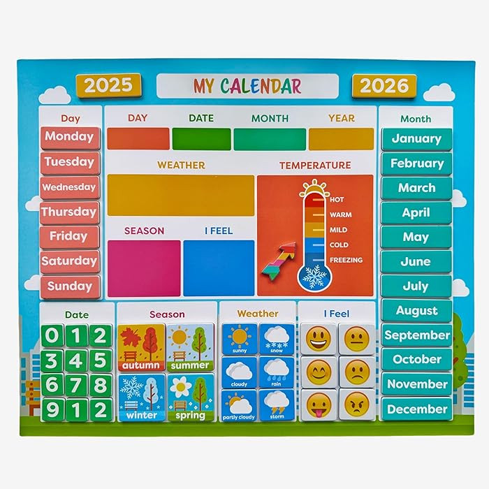 My First Daily Magnetic Calendar | Weather Station for Kids | Moods and Emotions | Preschool Lear... | Amazon (US)