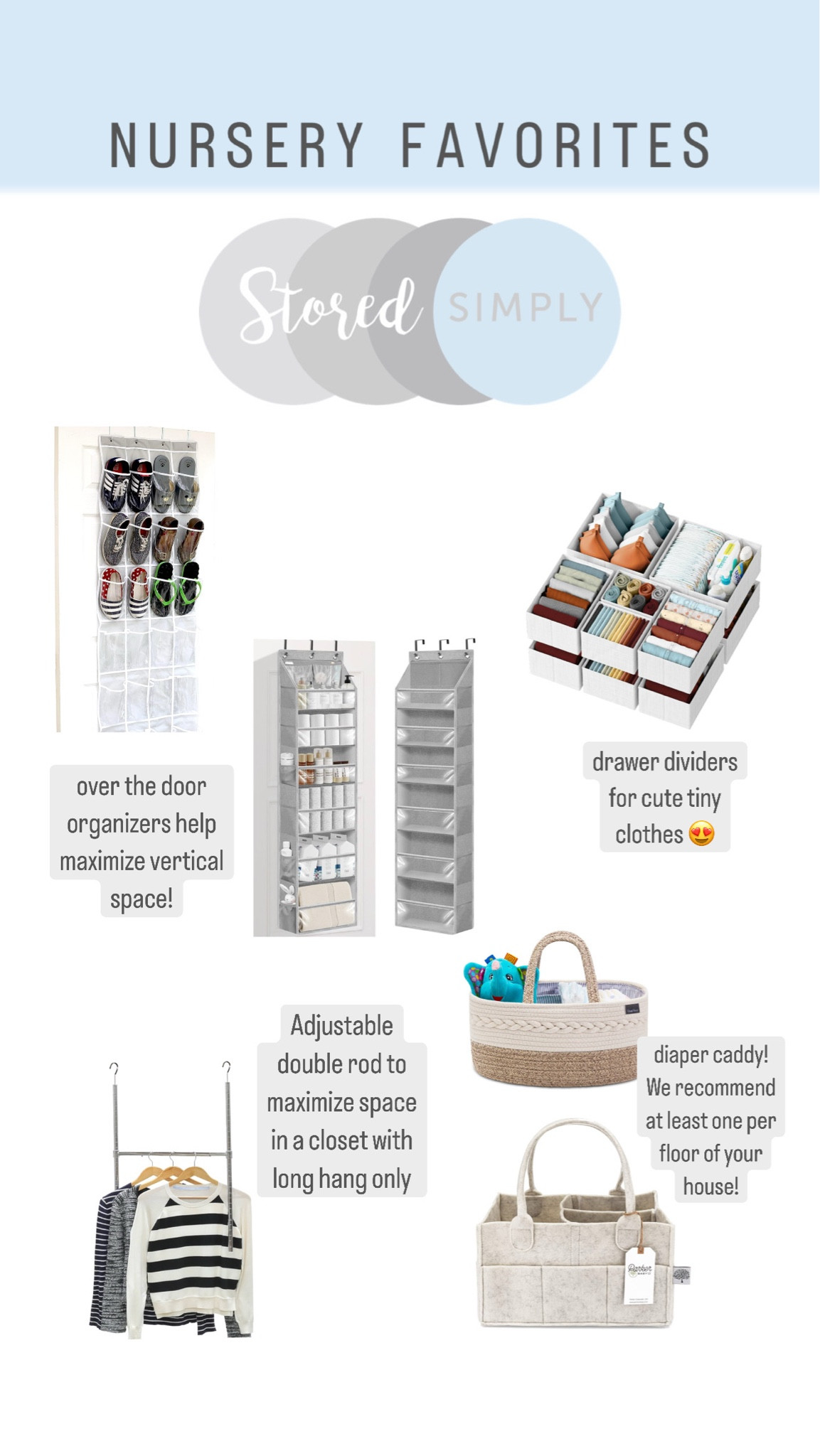 Our tried and true nursery recommendations for maximizing space! Of course everyone wants a cute nursery, but adding a few of these helps keep it functional too 👏🏻
