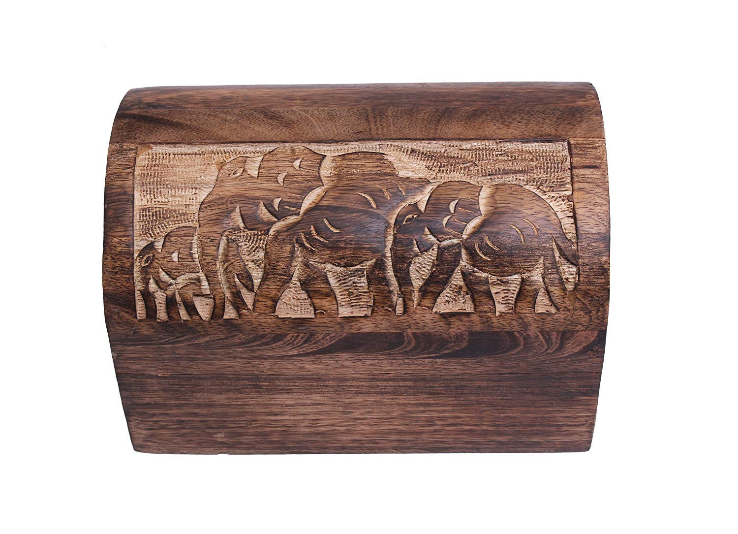Ajuny Elephant Carved Wooden Jewelry Box 9x6 in – Handcrafted Vintage Treasure Chest Keepsake S... | Amazon (US)