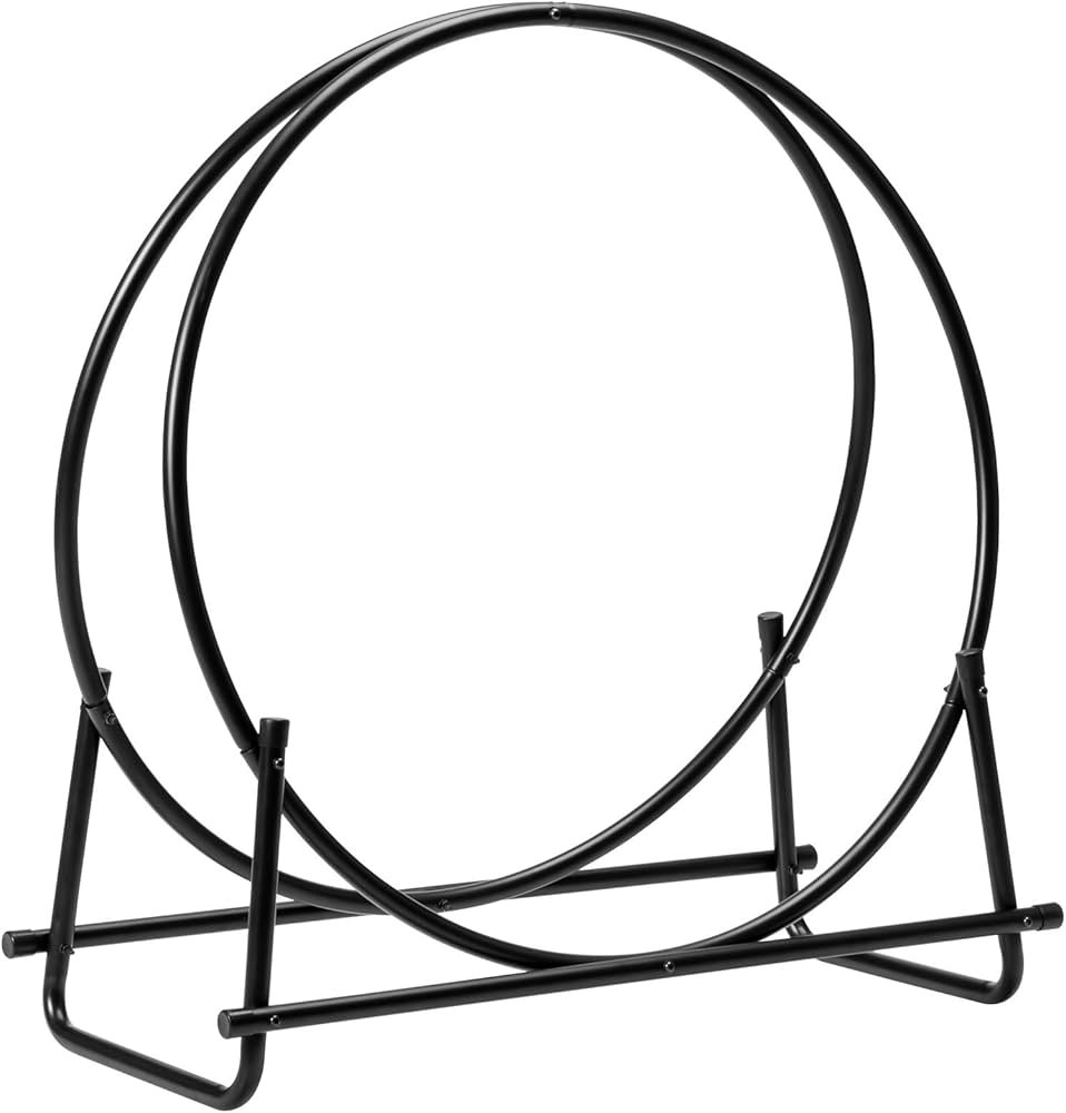 Goplus Firewood Rack, 32.5 Inch Outdoor Firewood Log Hoop with 440LBS Capacity, Heavy Duty Steel ... | Amazon (US)