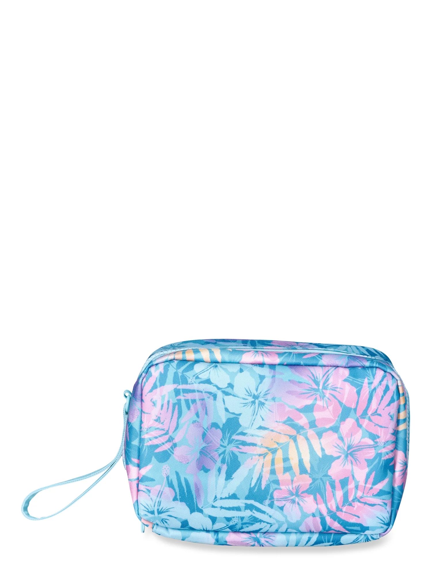 No Boundaries Women's Beach Rectangle Pouch Teal Tropical Floral | Walmart (US)