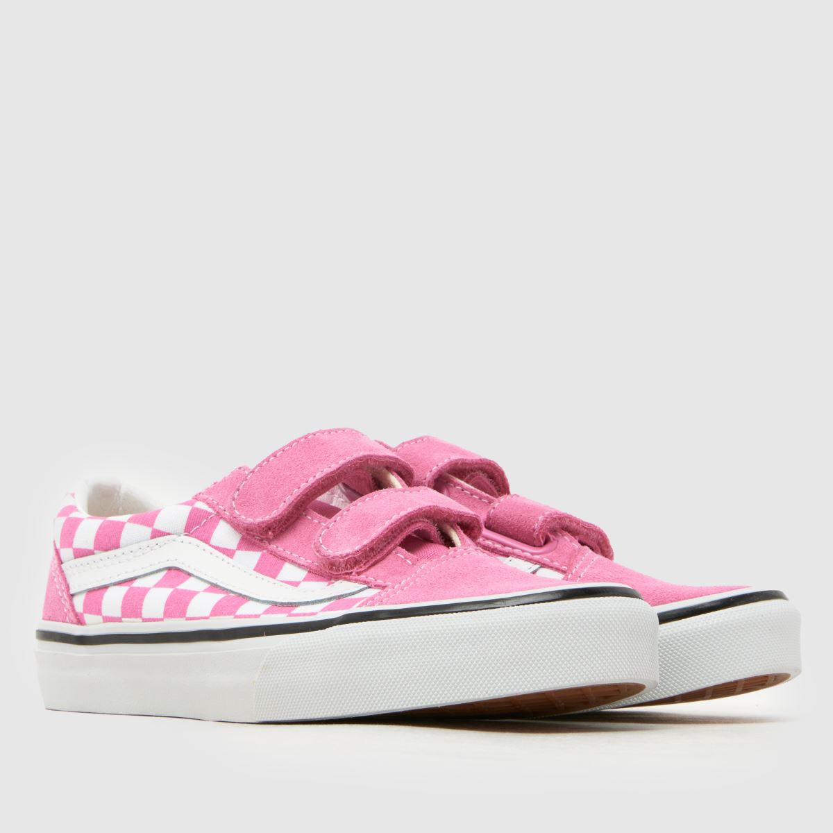 Kids Girls Junior White & Pink Vans Old Skool V Trainers | schuh | Schuh