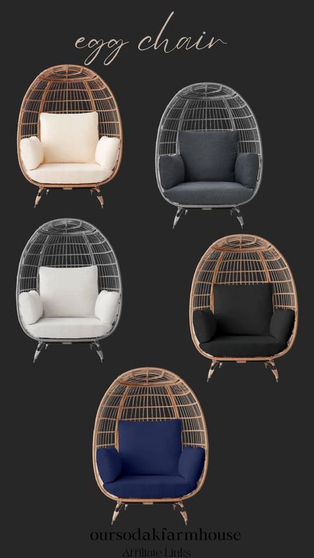 Egg chair, outdoor egg chair, affordable egg chair, egg chair with black cushions, egg chair with tan cushions, outdoor furniture 

#LTKsalealert #LTKSeasonal