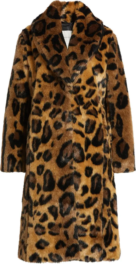 Avec Les Filles Leopard Print Shawl Collar Faux Fur Coat | Nordstrom | Nordstrom