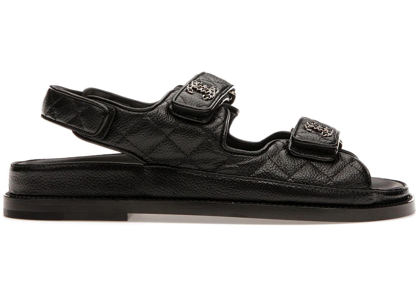 Chanel Quilted Dad Sandal Black Leather | StockX