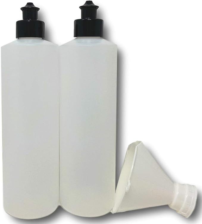 2 Pack Refillable 16 Ounce HDPE Squeeze Bottles With Push/Pull Button Top Dispenser Caps-Great Fo... | Amazon (US)