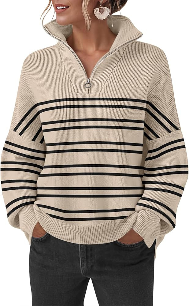 Sweater for Women Winter Turtleneck Long Sleeve Pullover Tops Casual Oversized Knitted Sweaters | Amazon (US)
