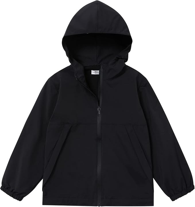 LIONJIE Kids Rain Jacket Boys Girls Hooded Raincoat Lightweight Waterproof Zipper Active Windbrea... | Amazon (US)