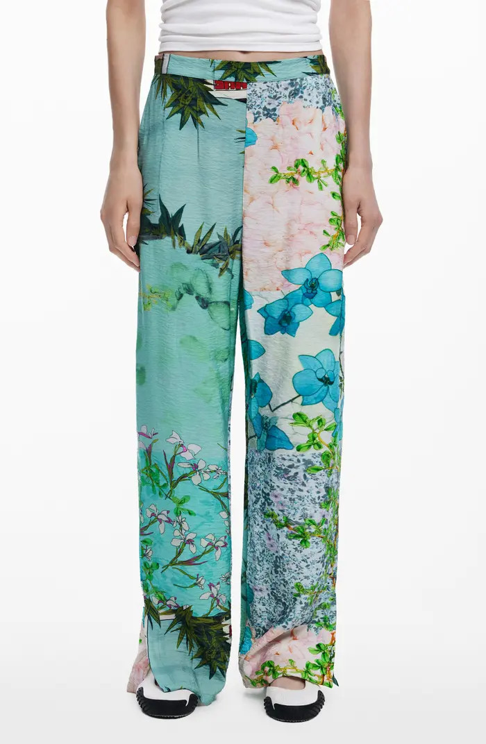 Desigual Floral Print Straight Leg Pants | Nordstrom | Nordstrom