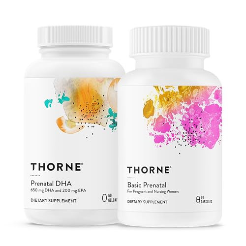 THORNE Comprehensive Prenatal Bundle: Women's Basic Prenatal Multi & DHA - Baby’s Brain, Health Support - 30 Servings | Amazon (US)
