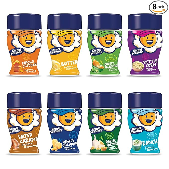 Amazon.com : Kernel Season's Popcorn Seasoning Mini Jars Variety Pack, 0.9 Ounce (Pack of 8) : Gr... | Amazon (US)