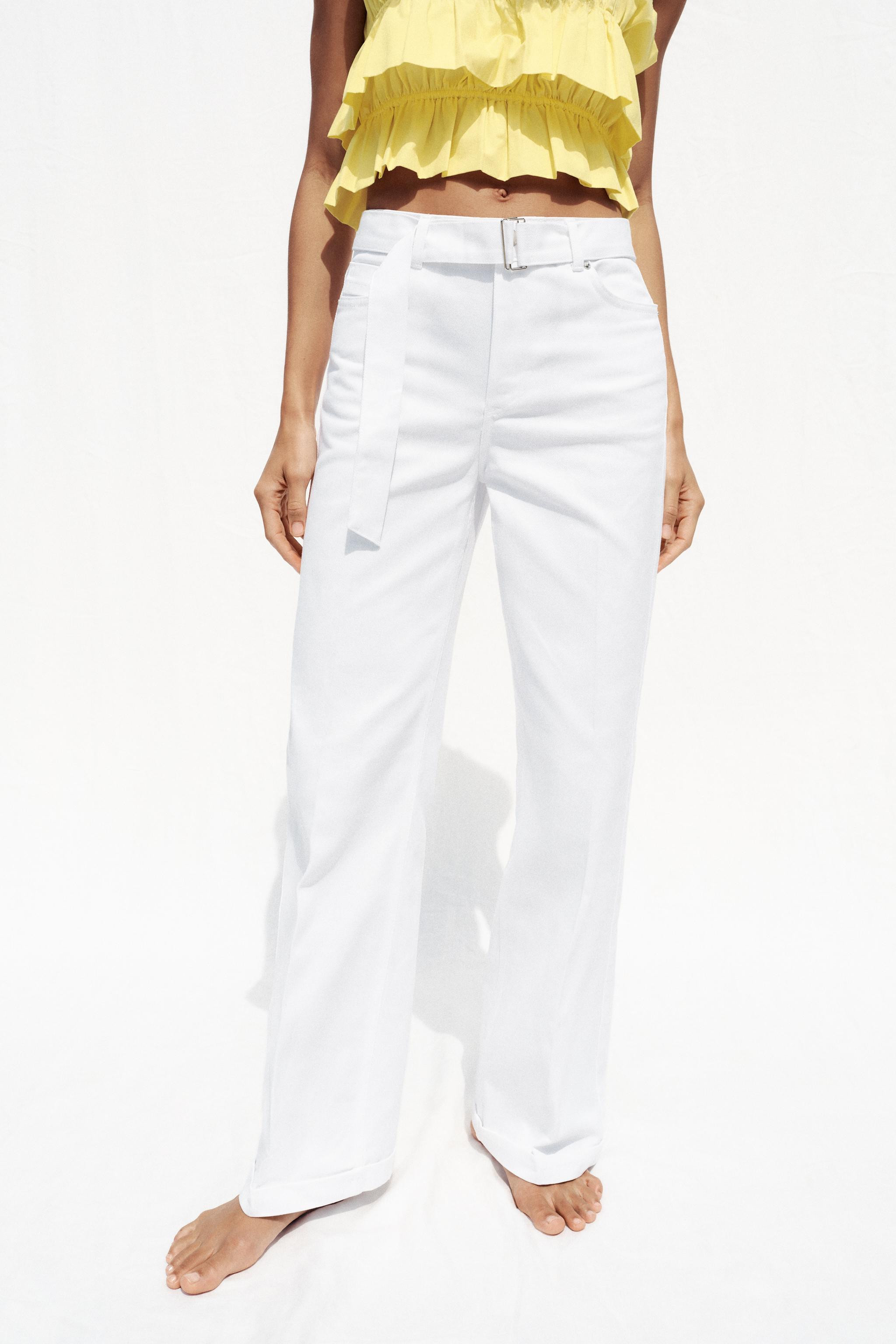Z1975 HIGH-WAISTED WIDE-LEG JEANS WITH BELT | Zara US