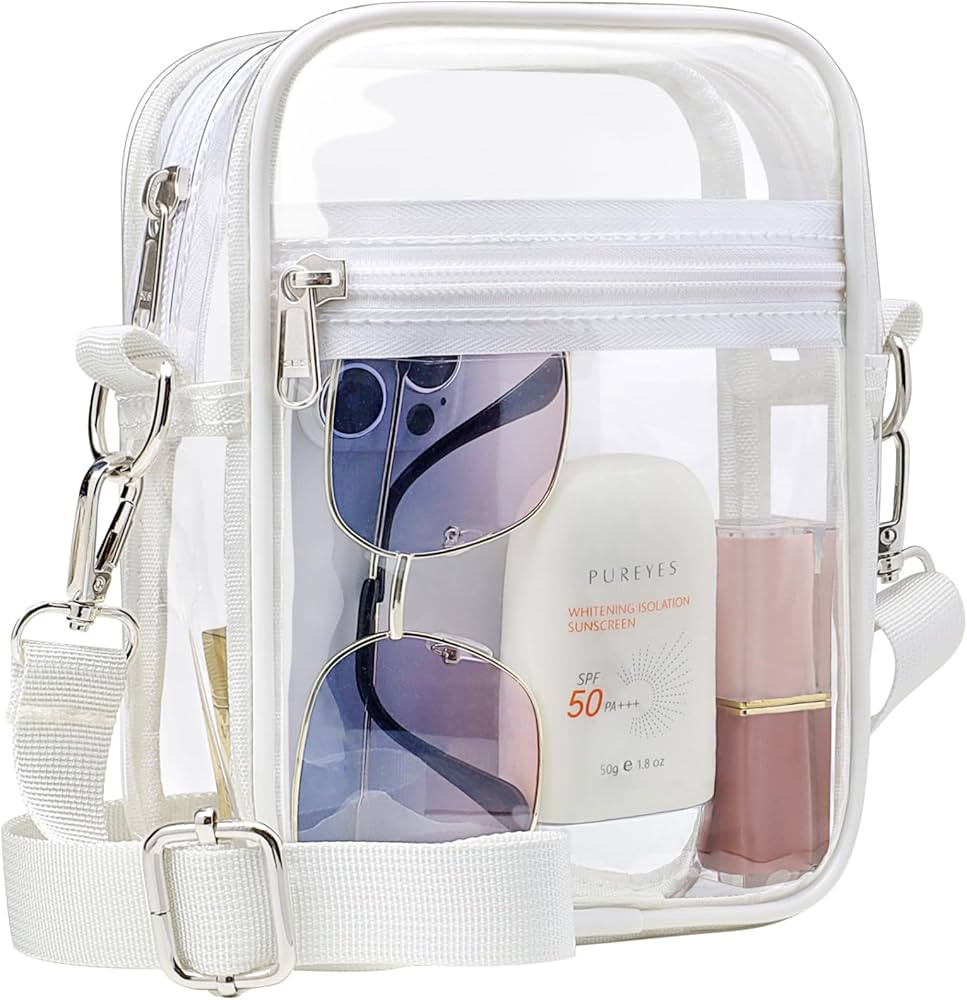 PACKISM Clear Bag Stadium Approved - Clear Purses for Women Stadium Crossbody Messenger Bag for C... | Amazon (US)