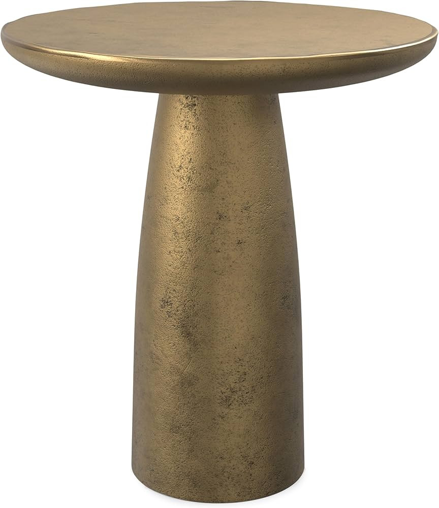 SIMPLIHOME Dominique Metal Table in Antique Brass, 18-inch Round, 19.75-inch Tall, Cast Aluminum ... | Amazon (US)
