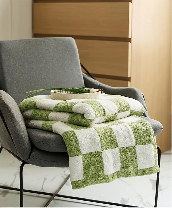 Yizheer Double Sided Checkerboard Grid Cozy Luxury Throw Blankets Warmer Soft Reversible Microfib... | Amazon (US)