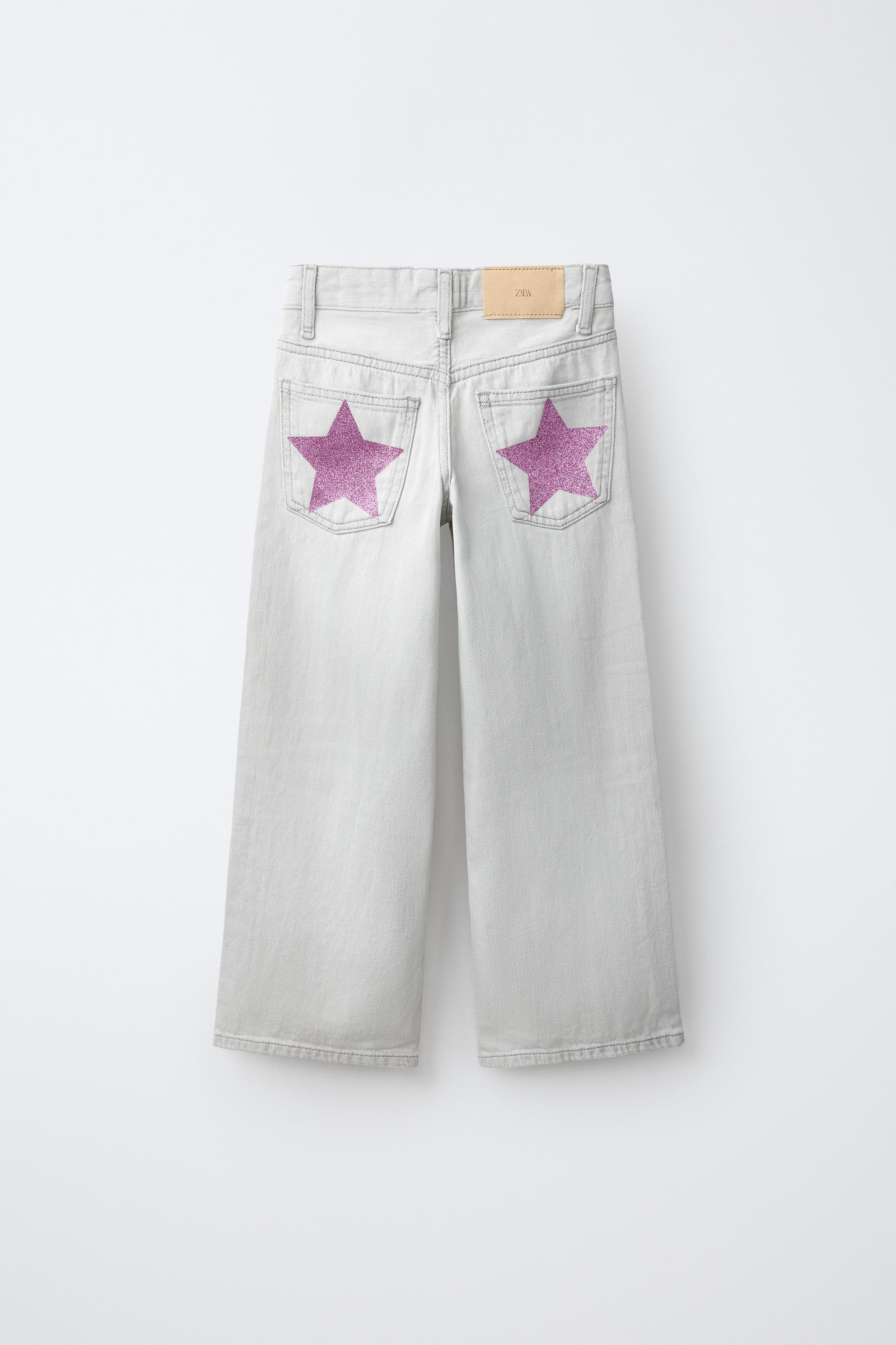 SPARKLY STAR WIDE LEG JEANS | Zara US