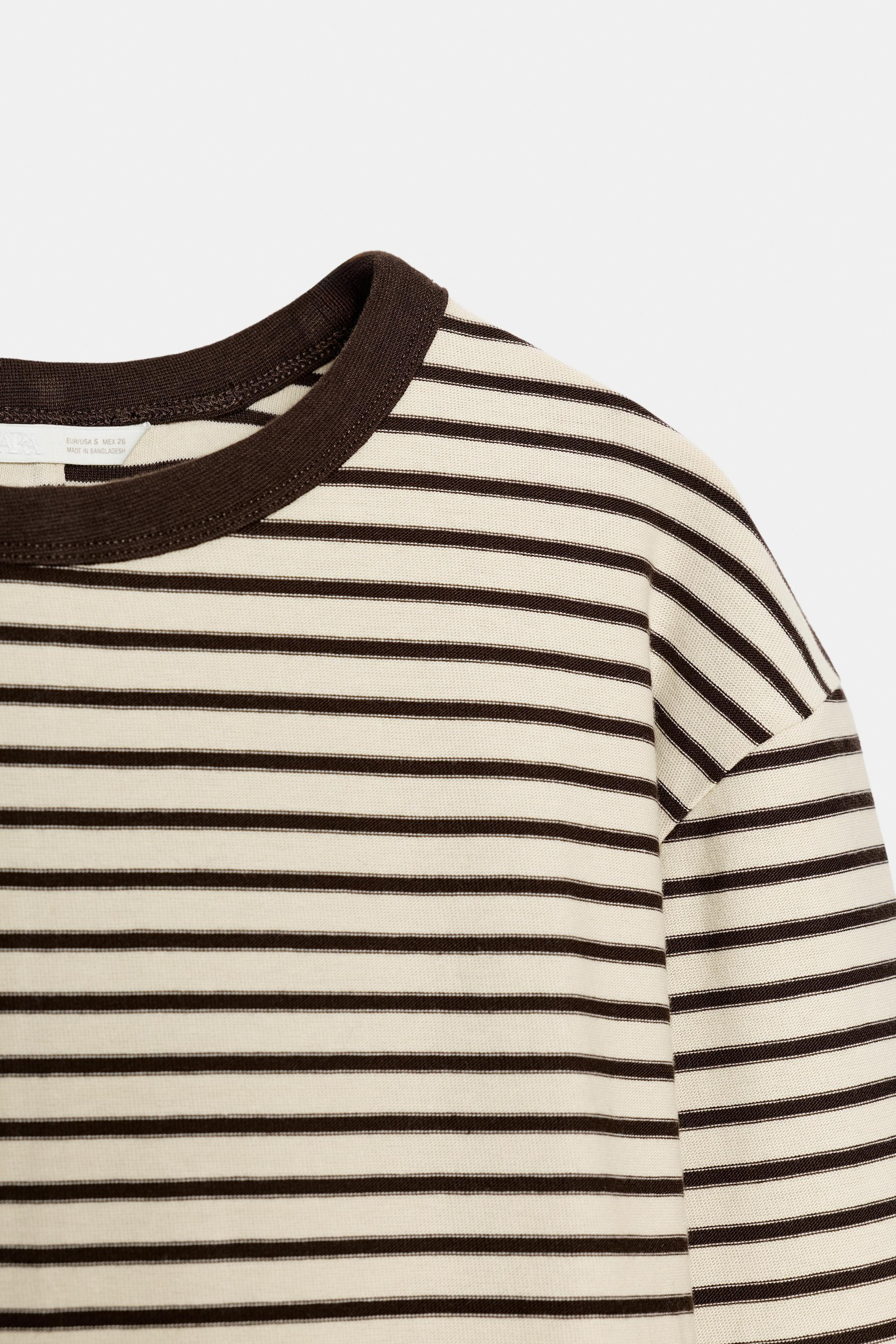 STRIPED LONG SLEEVE T-SHIRT | Zara UK