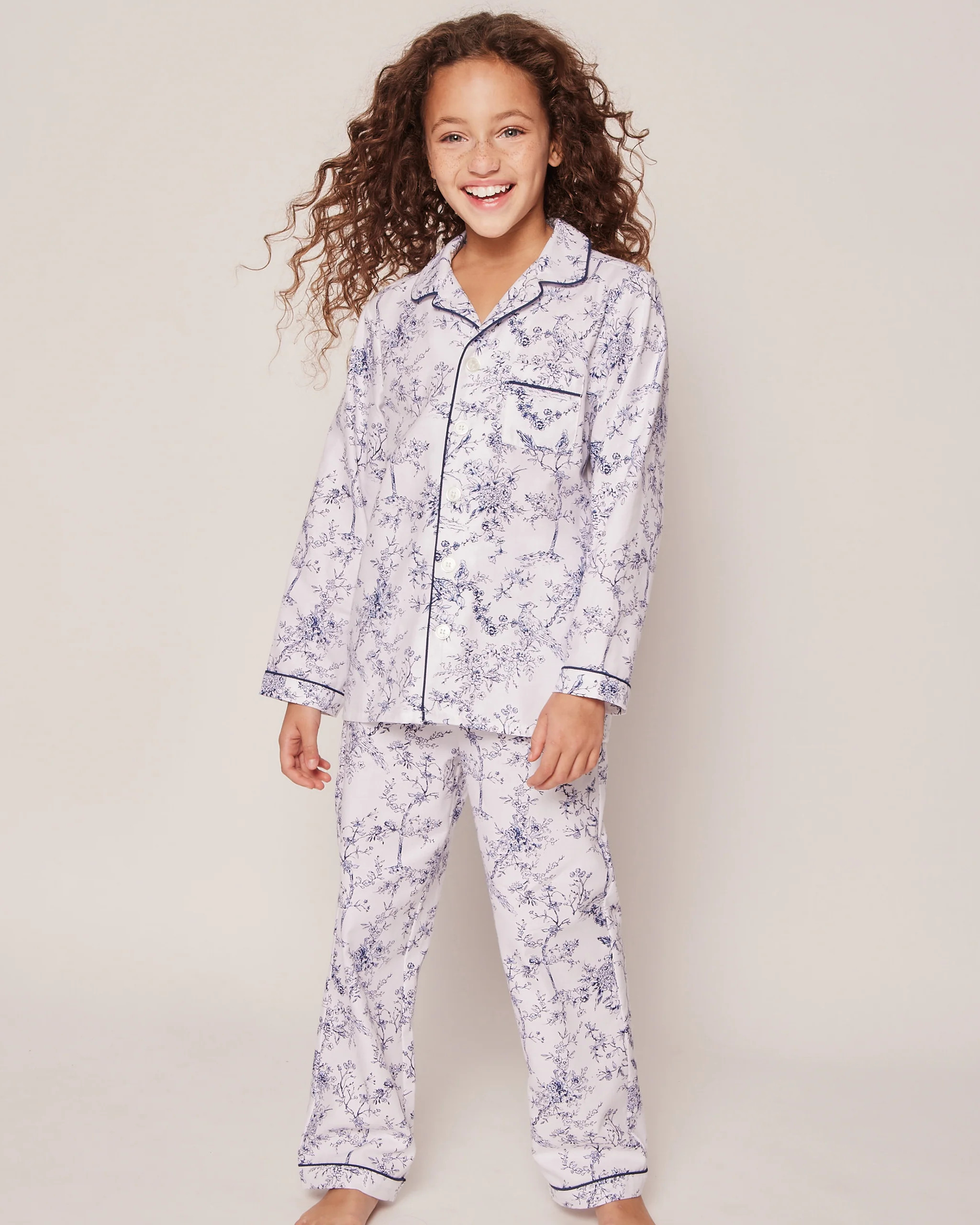 Kid's Twill Pajama Set in Timeless Toile | Petite Plume