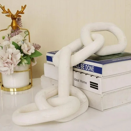 Wood Chain Link Decor Hand Carved Decorative Wood Chain 5 Link Chain Decor White Washed Sustainable  | Walmart (US)