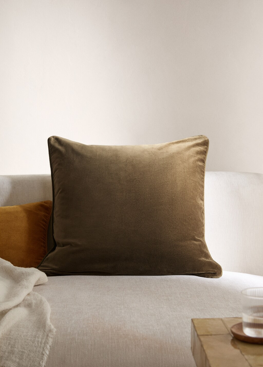 Velvet cushion case 60x60cm - Home | MANGO USA | Mango (US/MX/AU)