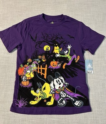 Disney Halloween Graphic Tee Mickey Skeleton Donald Wizard Goofy Zombie Kids 7/8 | eBay US