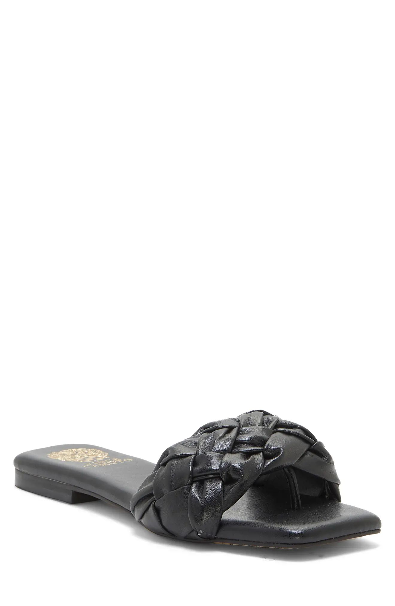 Vince Camuto Antonni Woven Slide Sandal in Black at Nordstrom, Size 10 | Nordstrom