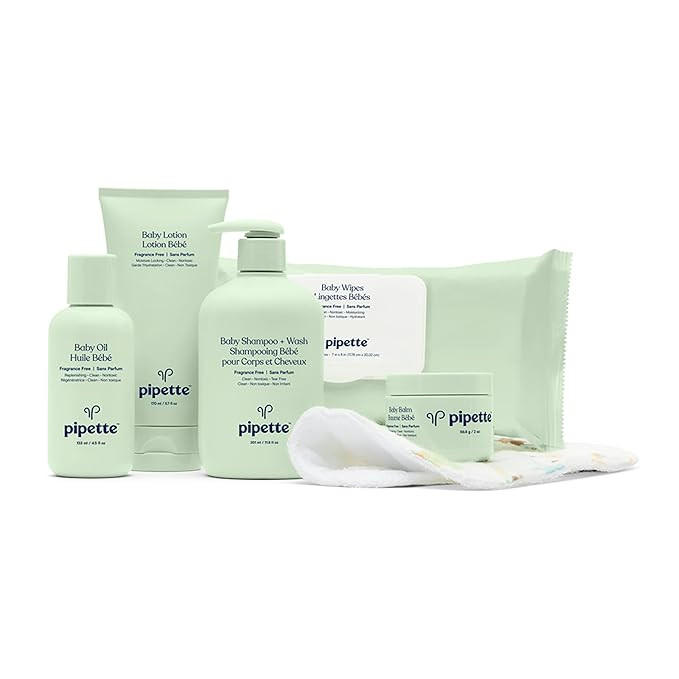 Pipette Baby Essentials Kit | Gender Neutral Baby Gift Set | Hypoallergenic | Petroleum & Fragran... | Amazon (US)