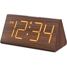 DreamSky Wooden Digital Alarm Clocks for Bedrooms - Electric Desk Clock with Large Numbers, USB P... | Amazon (US)