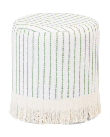 16in Astrid Fringe Ottoman | TJ Maxx