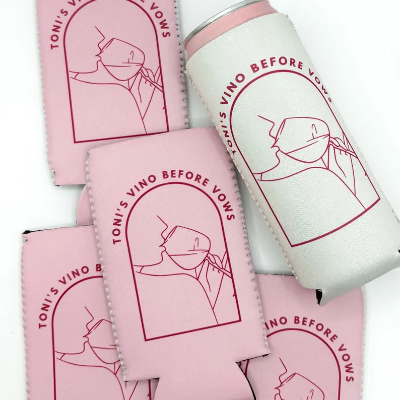Personalized "vino Before Vows" Bachelorette Can Cooler - Etsy | Etsy (Global)