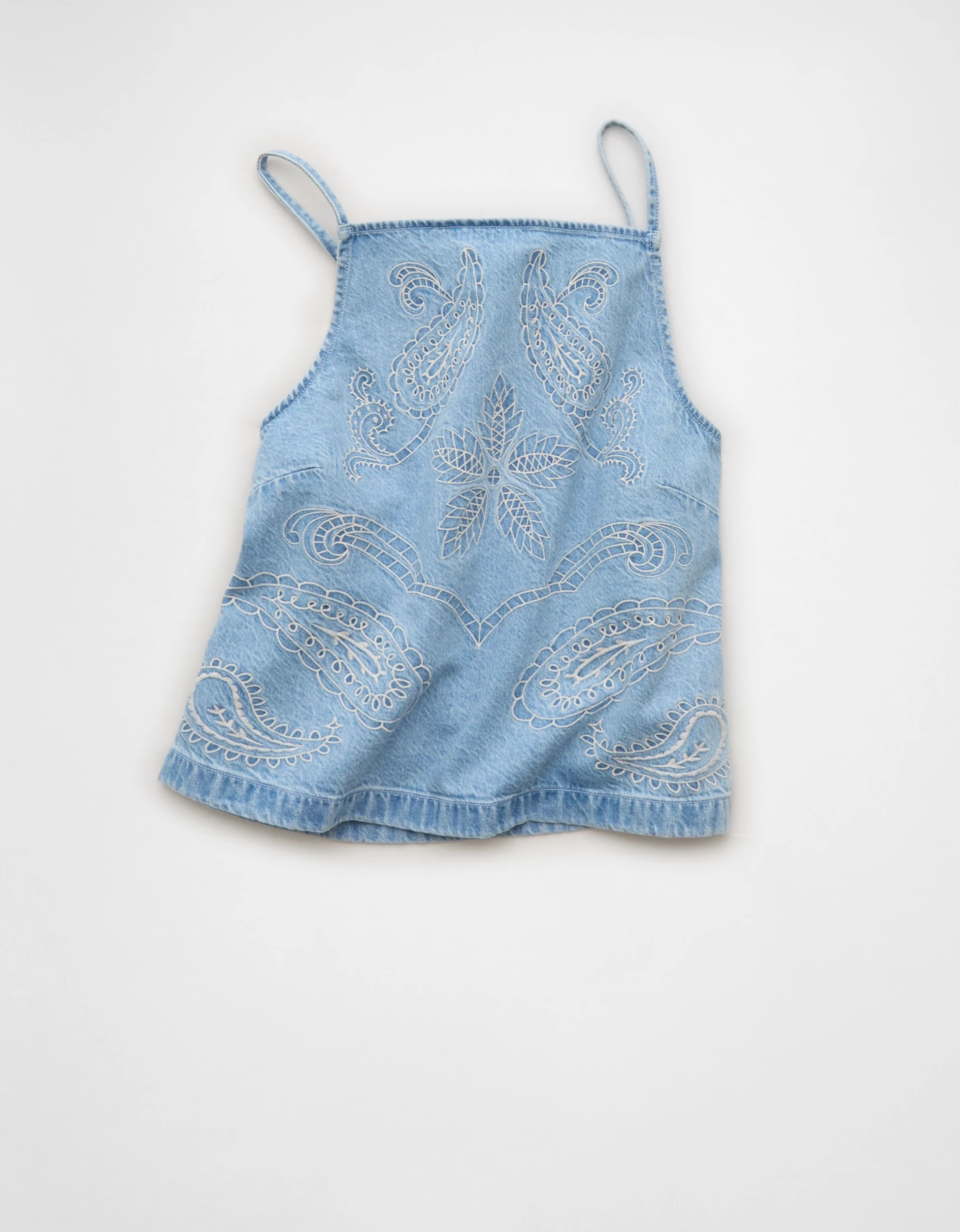 AE Embroidered Denim Cami | American Eagle Outfitters (US & CA)