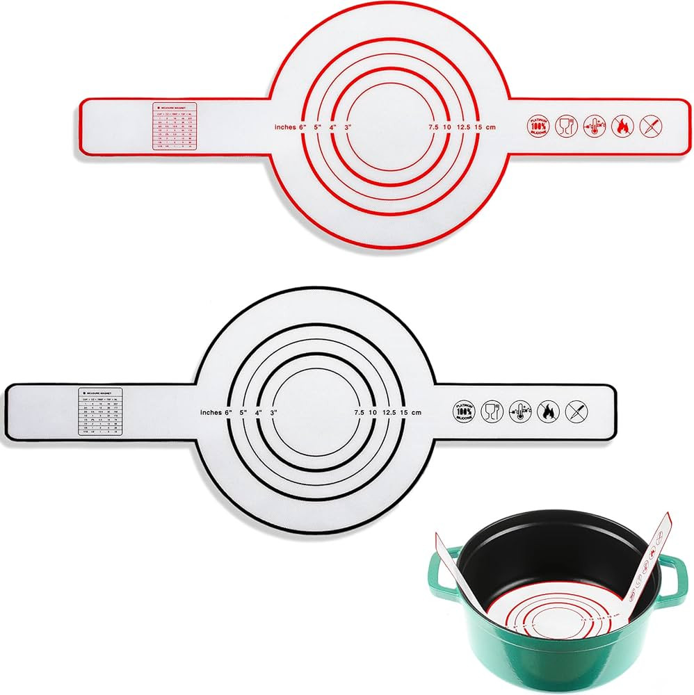 2 Pieces Silicone Baking Mat for Dutch Oven Bread Baking Non-stick Baking Mat with Long Handle 8.... | Amazon (US)